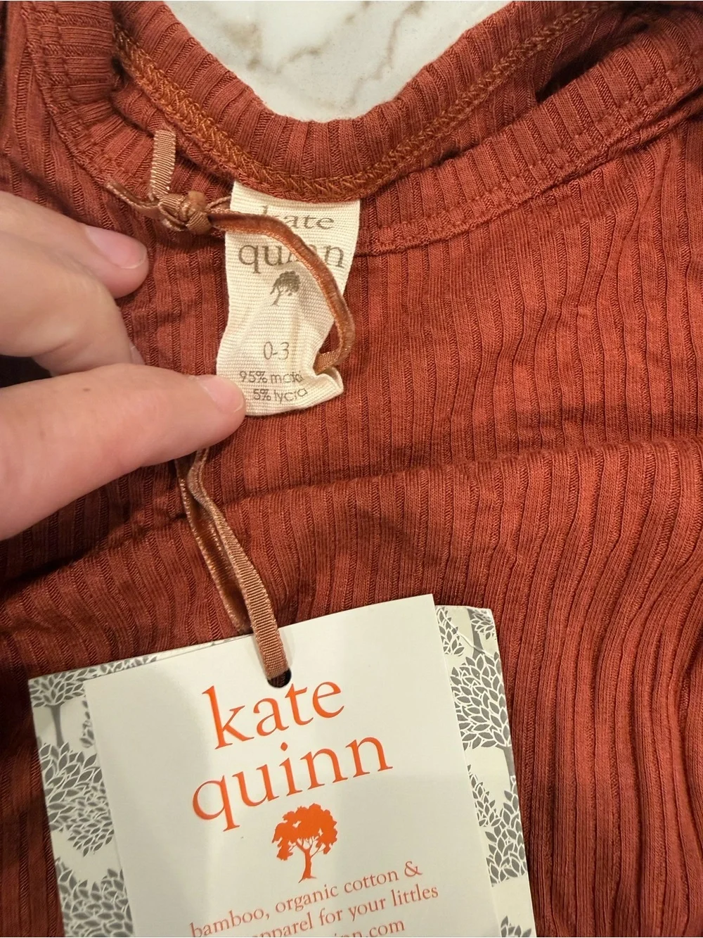 Kate Quinn Ribbed Knit Sleep Sack Gown Rust Brown Baby Boy Girl